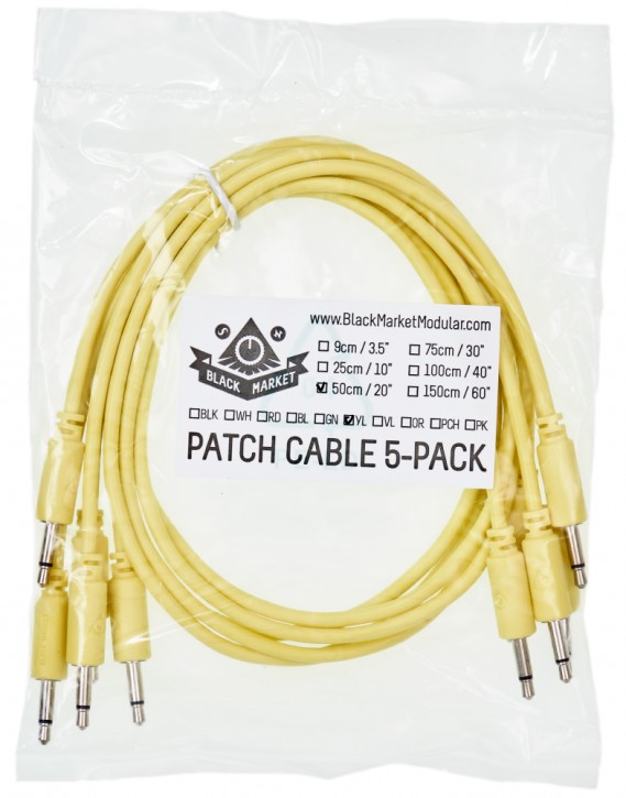 Black Market Modular Patch Cable 5-pack 100 cm gelb