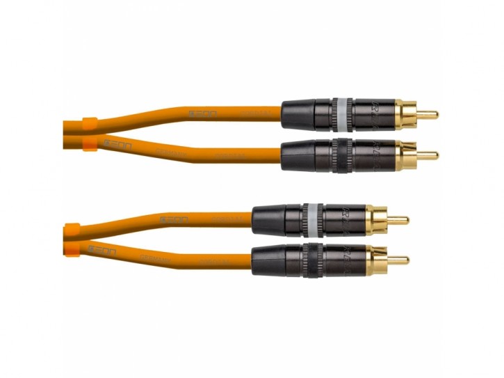 Cordial CEON DJ RCA 1.5 O - Zwillingskabel, 1.5m, RCA-RCA, orange