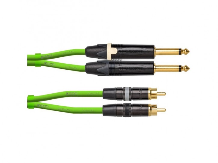 Cordial  CEON DJ PLUG-RCA 1.5 G - Zwillingskabel, 1.5m, RCA-Jack, grün