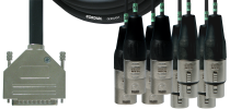 Multicore D-Sub 25 - XLR In/Out,   D-Sub 25 - 4x XLRm & 4x XLMf, 10m