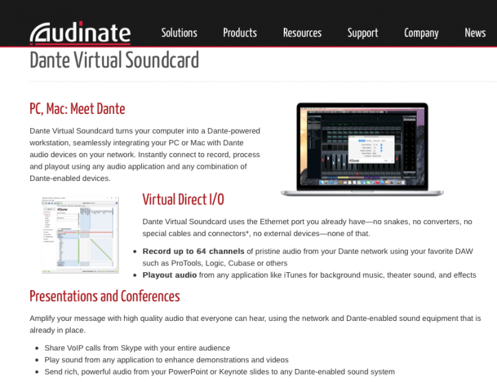 Dante Virtual Soundcard