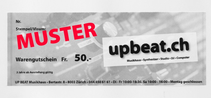 Geschenk Warengutschein UP BEAT Fr. 50.-