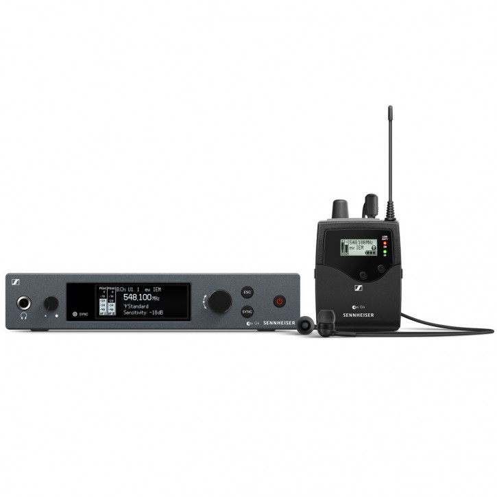 Sennheiser EW IEM G4 - SR IEM Stereo-Sender, EK IEM Stereo-Empfänger, IE4 Ohrhörer, GA3 Rack-Montageset