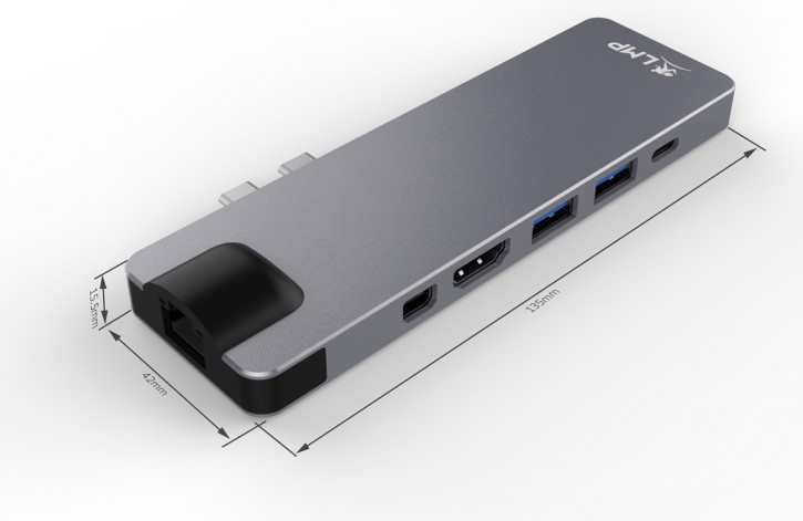LMP  USB-C Compact Dock 4K 8 Port Spacegrau