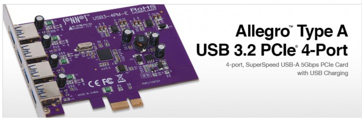 Sonnet Allegro USB 3..2 4 Port PCI Express Card