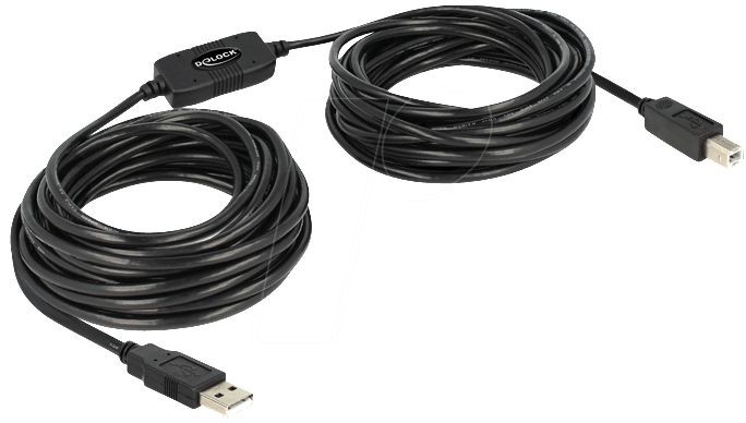 DeLock - USB2.0 Kabel, A-B, 11m, schwarz