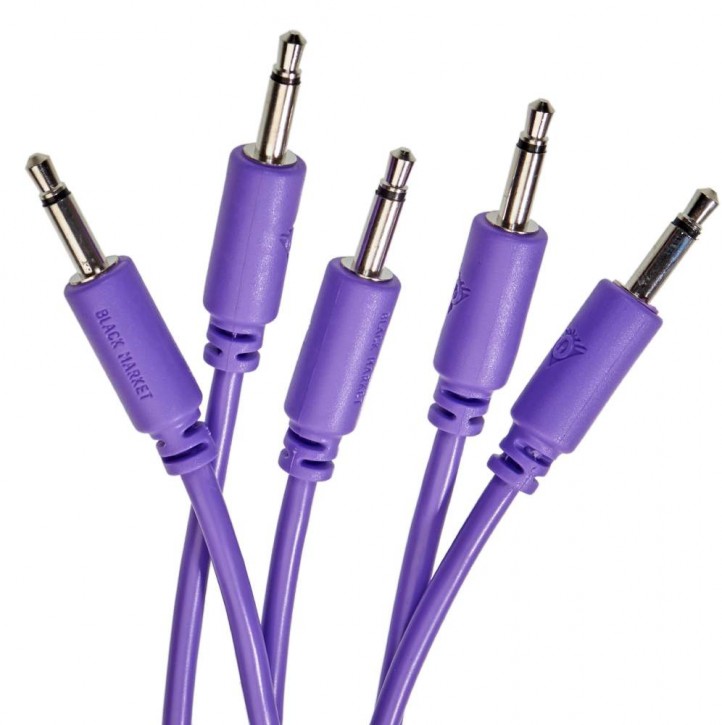 Black Market Modular Patchkabel 5er Pack 25 cm violett