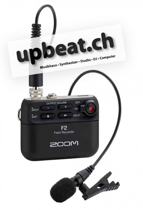 Zoom F2 Field Recorder und Lavalier-Mikrofon