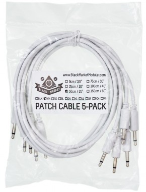 Black Market Modular Patchkabel 5er Pack 25 cm weiss