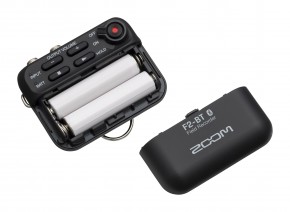 Zoom F2 BT Field Recorder und Lavalier-Mikrofon weiss