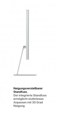 Apple Studio Display 27 “ Standardglas, mit Neigungsverstellbarem Standfuss