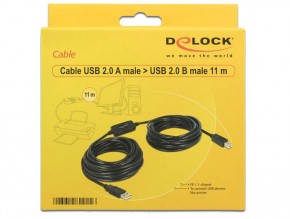 DeLock - USB2.0 Kabel, A-B, 11m, schwarz