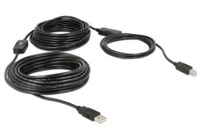 DeLock - USB2.0 Kabel, A-B, 20m, schwarz