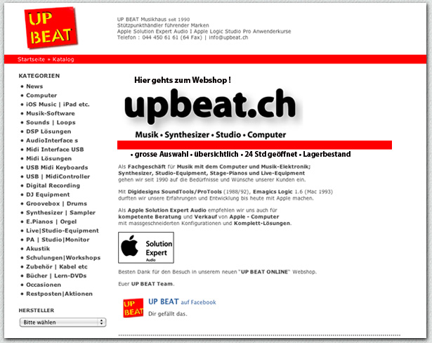 UP BEAT Webshop